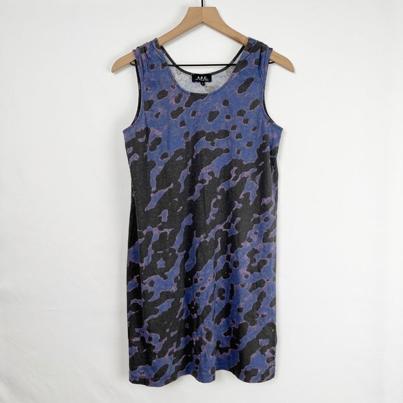 A.P.C. Tie Dye Sleeveless Shift Tank Top Mini Dress Summer Sun Sporty Casual - S - Picture 1 of 7